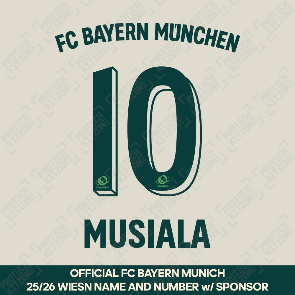 Musiala 10 - Official Bayern Munich 2025/26 Wiesn Name and